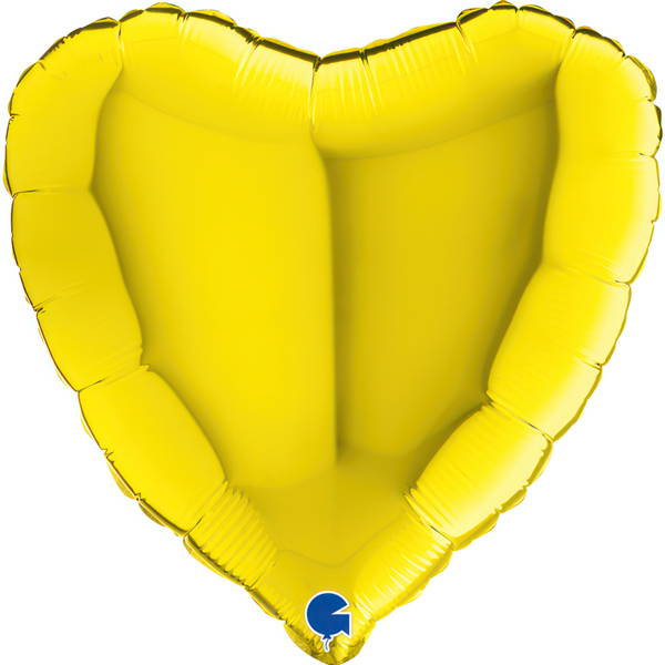 (image for) 18" Grabo Metallic Yellow Heart Foil Balloons