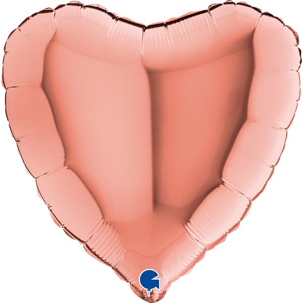 (image for) 18" Grabo Rose Gold Heart Shaped Foil Balloons