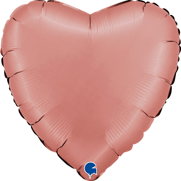 (image for) 18" Grabo Satin Rose Gold Heart Foil Balloons