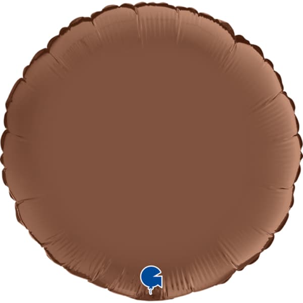 (image for) 18" Grabo Satin Chocolate Brown Round Foil Balloons