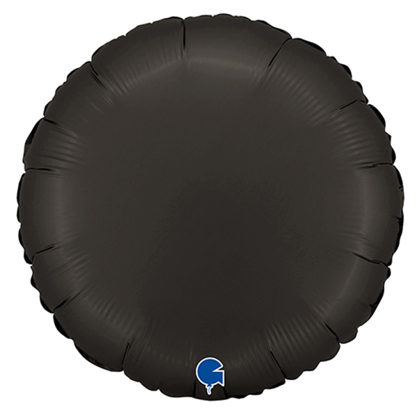 (image for) 18" Grabo Satin Black Round Foil Balloons