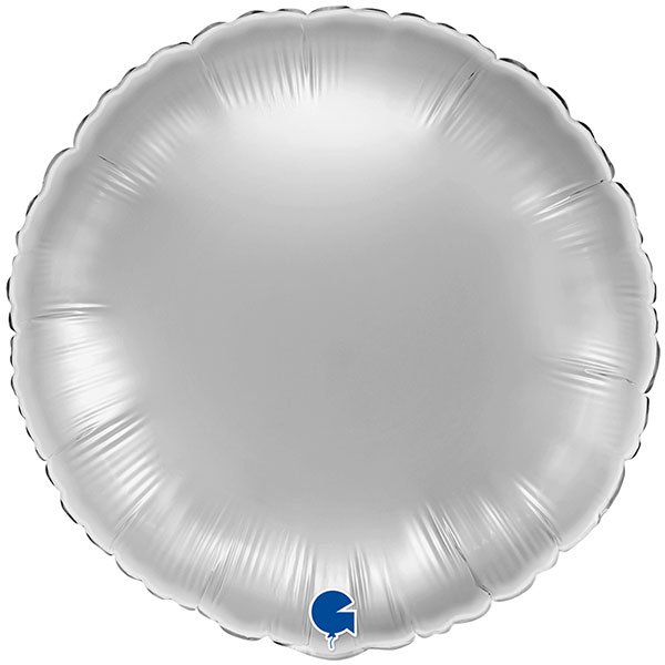 18" Grabo Metallic Silver Round Foil Balloons