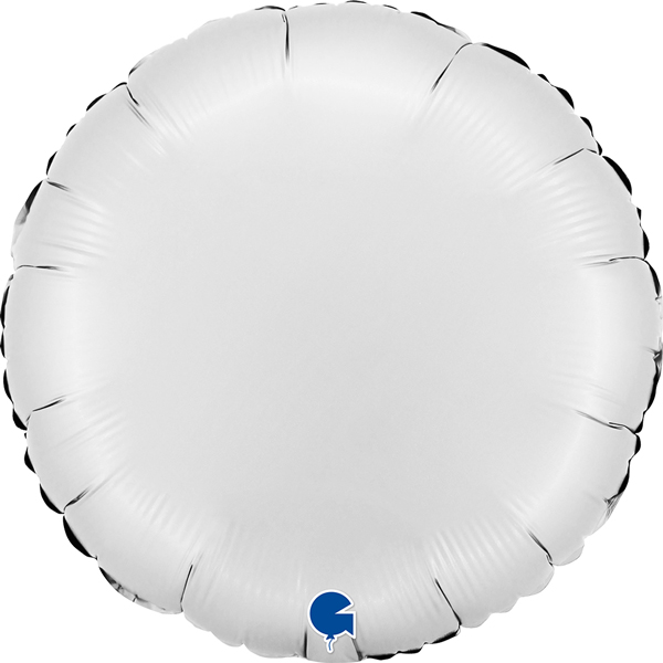 (image for) 18" Grabo Satin White Round Foil Balloons