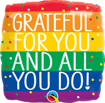 (image for) 18" Grateful For All You Do Square Foil Balloon