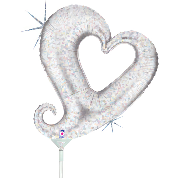 (image for) 14" Silver Chain Of Hearts Air Fill Balloons