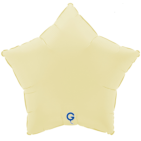 18" Grabo Soft Matte French Butter Star Foil Balloons