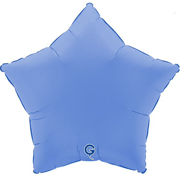18" Grabo Soft Matte Lotus Blue Star Foil Balloons
