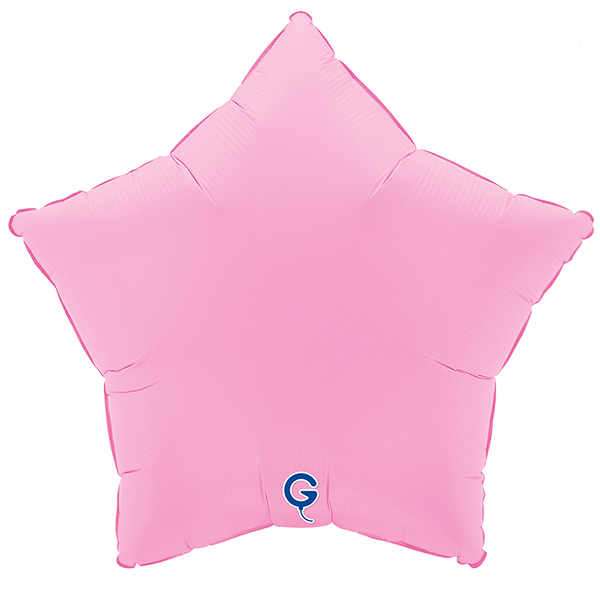 18" Grabo Soft Matte Sakura Pink Star Foil Balloons