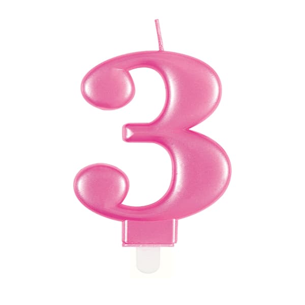 (image for) Metallic Pink Number 3 Candle