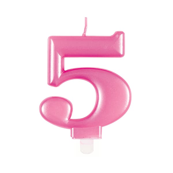 (image for) Metallic Pink Number 5 Candle