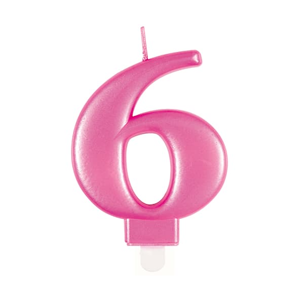 (image for) Metallic Pink Number 6 Candle