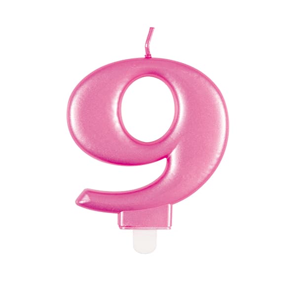 (image for) Metallic Pink Number 9 Candle