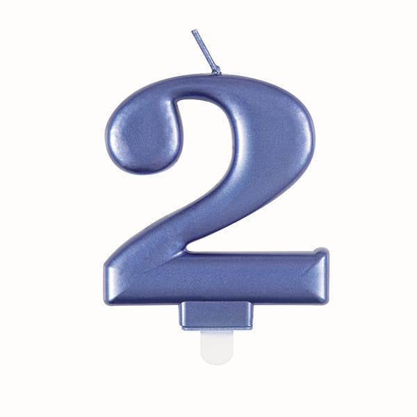 (image for) Metallic Blue Number 2 Candle