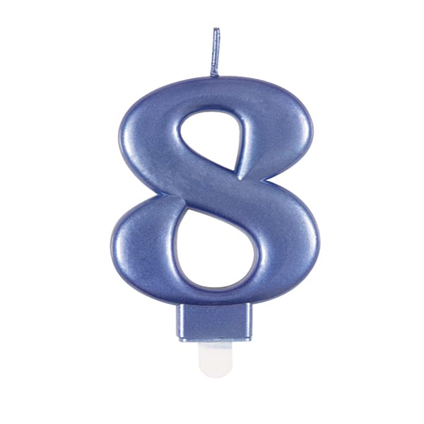 (image for) Metallic Blue Number 8 Candle