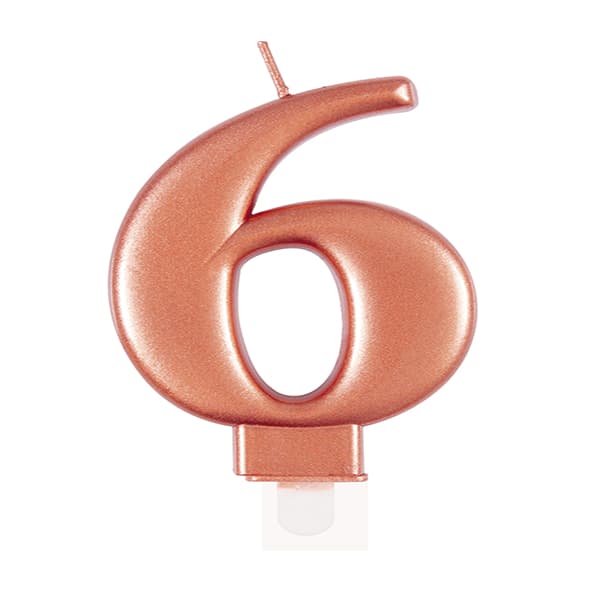 (image for) Metallic Rose Gold Number 6 Candle