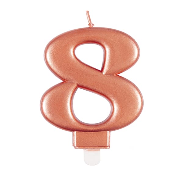 (image for) Metallic Rose Gold Number 8 Candle