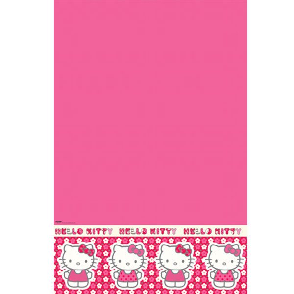 Hello Kitty Flowers Plastic Tablecover x1