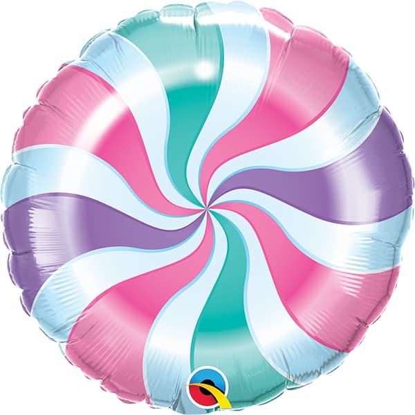 (image for) 18" Candy Pastel Swirl Foil Balloons