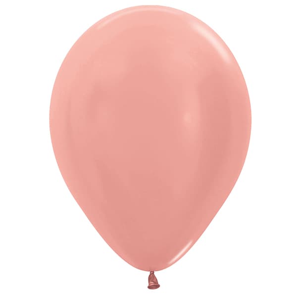 (image for) 18" Metallic Rose Gold Latex Balloons 25pk