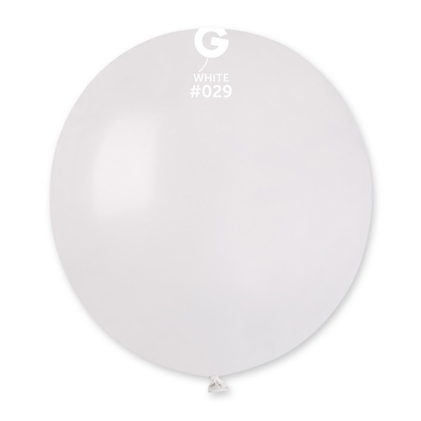 (image for) 19" Metallic White Latex Balloons 25pk