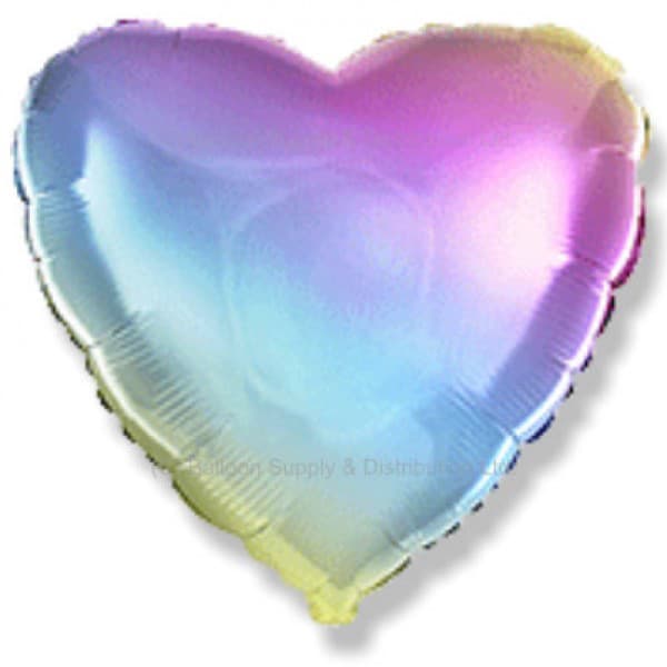 (image for) 36" Ultra Ombre Pastel Heart Foil Balloons