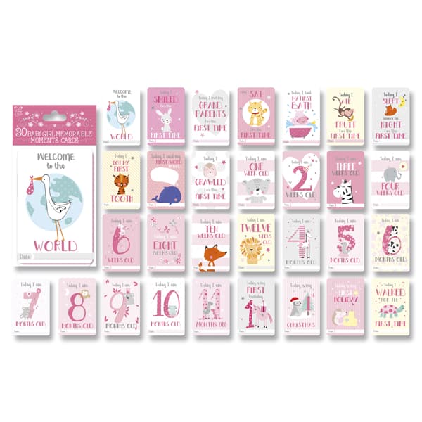 (image for) Baby Girl Memorable Moment Cards 30pk