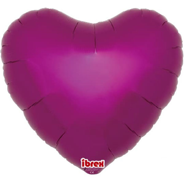 Pack Of 5 14" Metallic Magenta Heart Foil Balloons