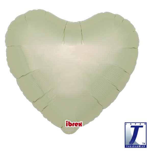 (image for) 14" Metallic Ivory Heart Foil Balloons Pack of 5