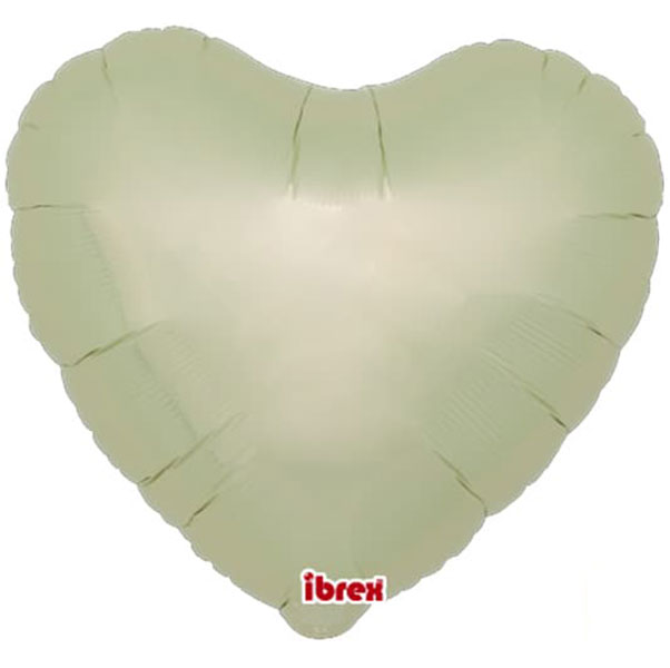 Pack Of 5 14" Metallic Ivory Heart Foil Balloons
