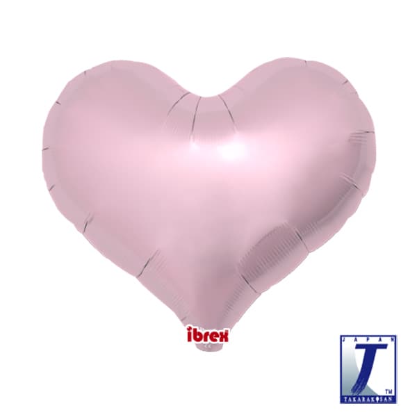 (image for) 14" Metallic Light Pink Jelly Hearts Foil Balloons Pack of 5