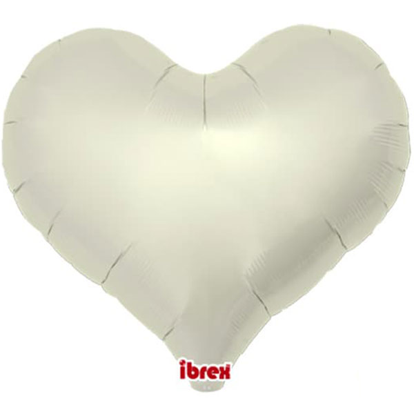 Pack Of 5 14" Metallic Ivory Jelly Heart Foil Balloons