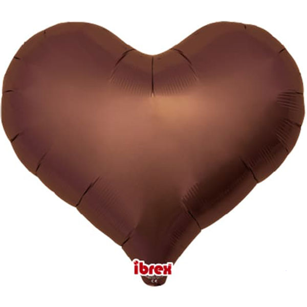 (image for) Pack Of 5 14" Metallic Brown Jelly Heart Foil Balloons