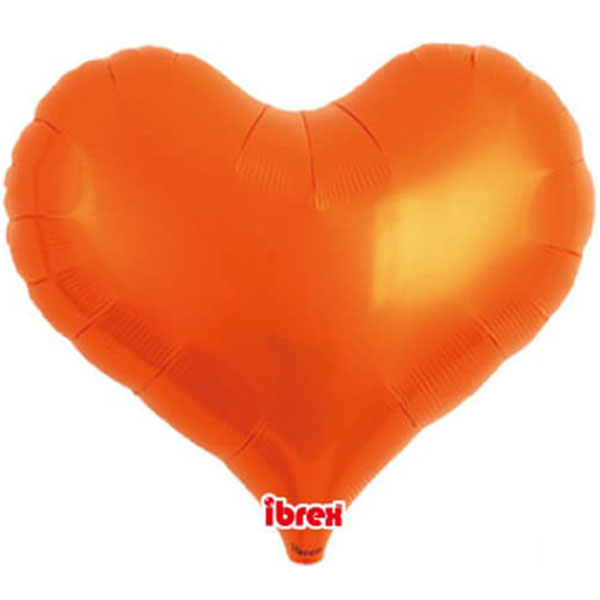 Pack Of 5 14" Metallic Orange Jelly Hearts Foil Balloons