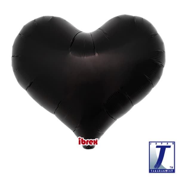 (image for) 14" Metallic Black Jelly Heart Foil Balloons Pack of 5