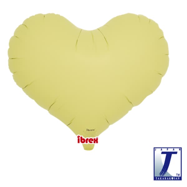 (image for) 14" Matte Pastel Yellow Jelly Heart Foil Balloons Pack of 5