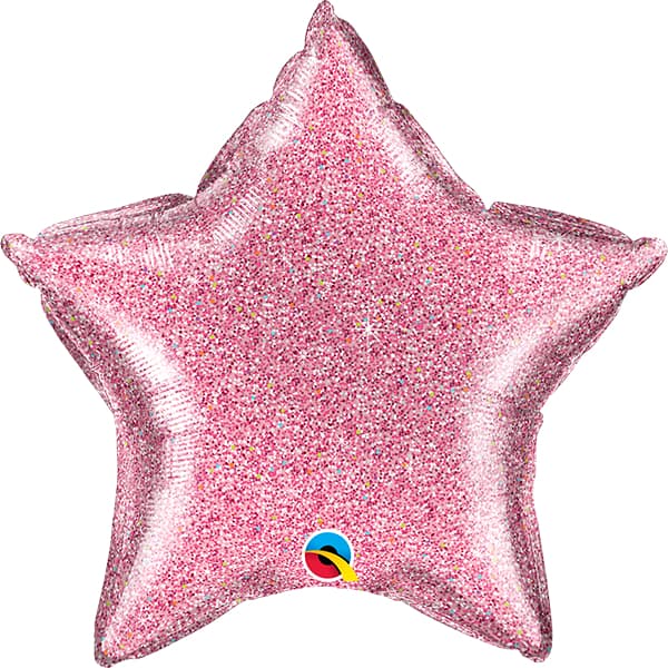 (image for) 20" Pink Glittergraphic Star Foil Balloon