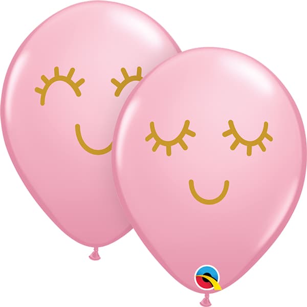 (image for) 11" Pink Eyelashes Latex Balloons 25pk