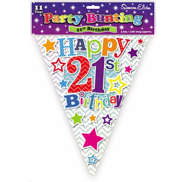 (image for) Happy 21st Birthday Bunting