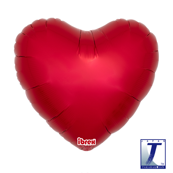 (image for) 18" Metallic Ruby Red Heart Foil Balloons Pack Of 5