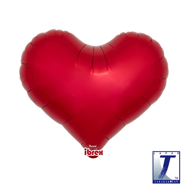 (image for) 18" Metallic Ruby Red Jelly Heart Foil Balloons Pack Of 5