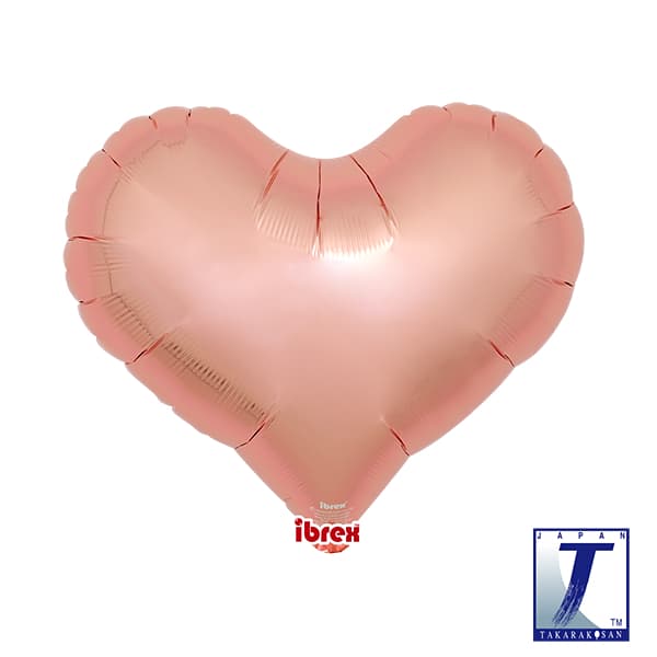 (image for) 18" Metallic Rose Gold Jelly Heart Foil Balloons Pack Of 5