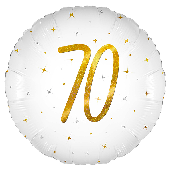 (image for) 18" Elegant Sparkle White 70 Holographic Foil Balloons