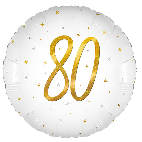 (image for) 18" Elegant Sparkle White 80 Holographic Foil Balloons