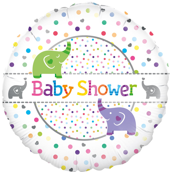 (image for) 18" Baby Shower Elephants Foil Balloons