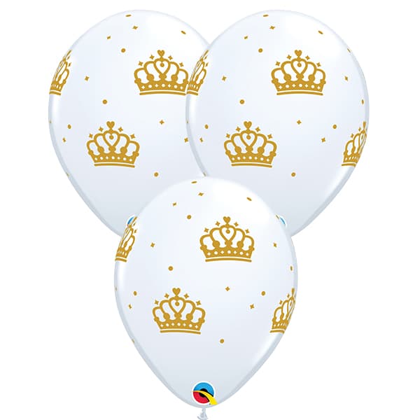 (image for) 11" Gold Crowns Latex Balloons 6pk