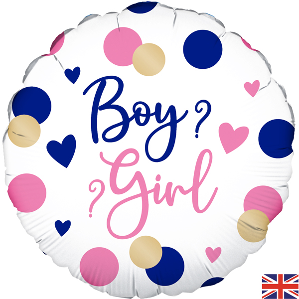 (image for) 18" Pink And Navy Gender Reveal Foil Balloons