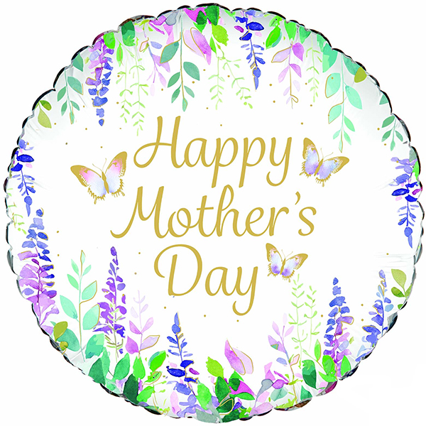 18" Happy Mothers Day Watercolor Floral Foil Balloons