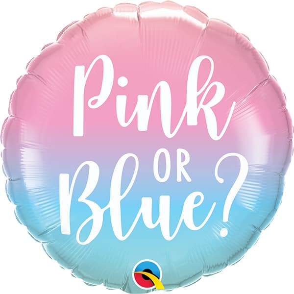 (image for) 18" Pink Or Blue Ombre Foil Balloons