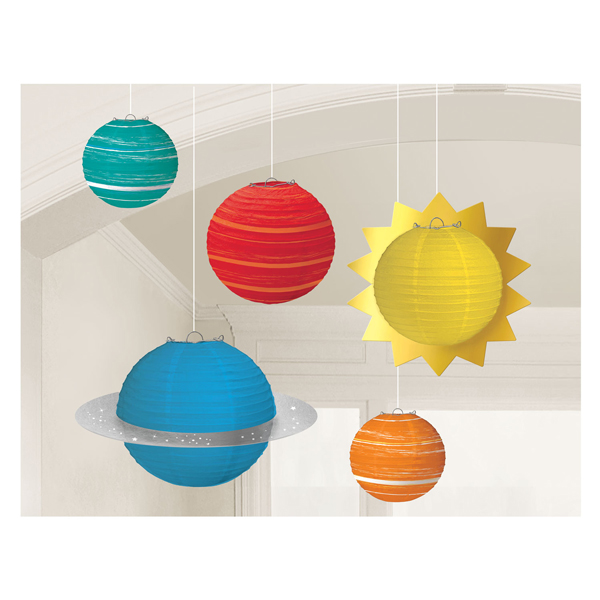 (image for) Blast Off Birthday Paper Lanterns 5pk