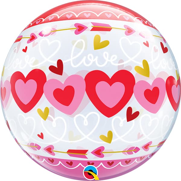 (image for) 22" Love Connected Hearts Single Bubble Balloons